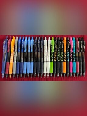 24 Pilot  G2-07 and 1 Pilot G6-07 Gel Pens Assorted Ink Colors. 25 total pens